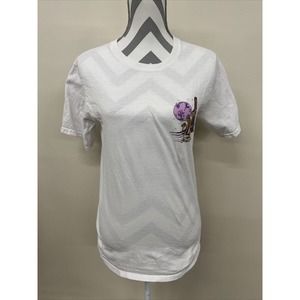 Alab A Lab, T-Shirt Small White Short Sleeve Crew Neckline Mushroom Art Charity